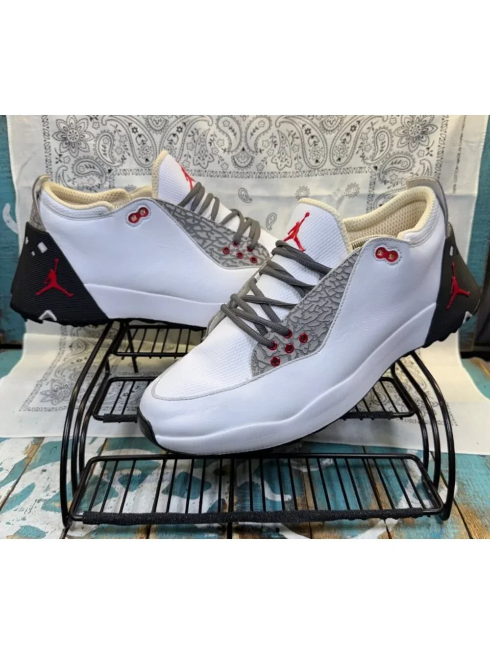 Nike Air Jordan ADG 2 Golf Shoe Elephant Print White Black Mens 14 CT7812-100